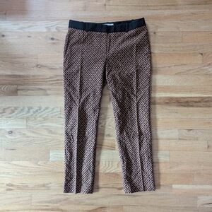 LOFT Brown Geometric Pattern Trousers